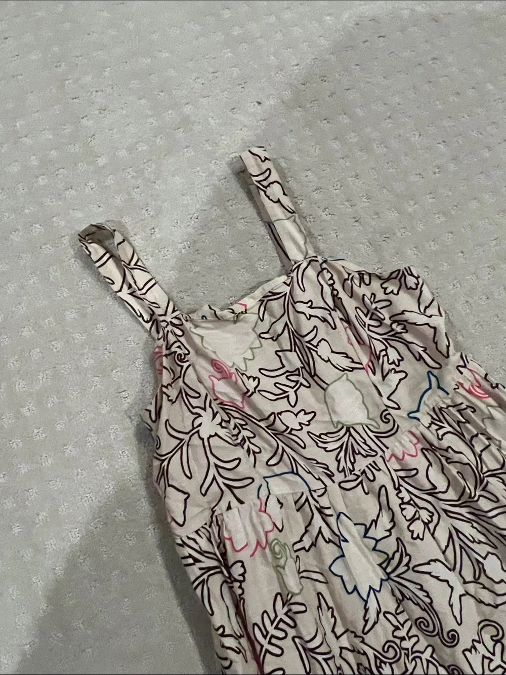 Girls Floral Print White & Pink Sundress